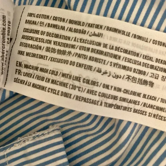 ABERCROMBIE & FITCH Shirt Dress : Blue and White Stripe - Medium - Picture 4 of 9